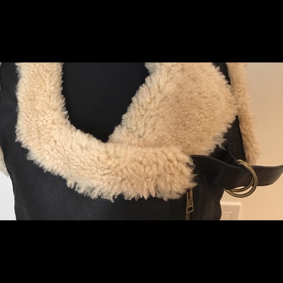 CHLOE LEATHER & SHEARLING VEST MED - Picture 9 of 12
